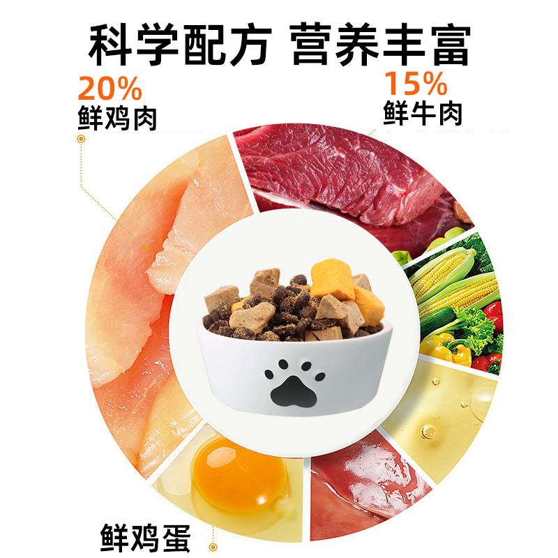 狗粮工厂批发20斤通用型犬粮鲜肉无谷繁育粮