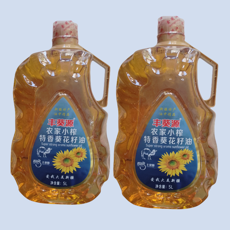 新疆小榨葵花籽油5升传统植物压榨油炒菜清香家用油批发