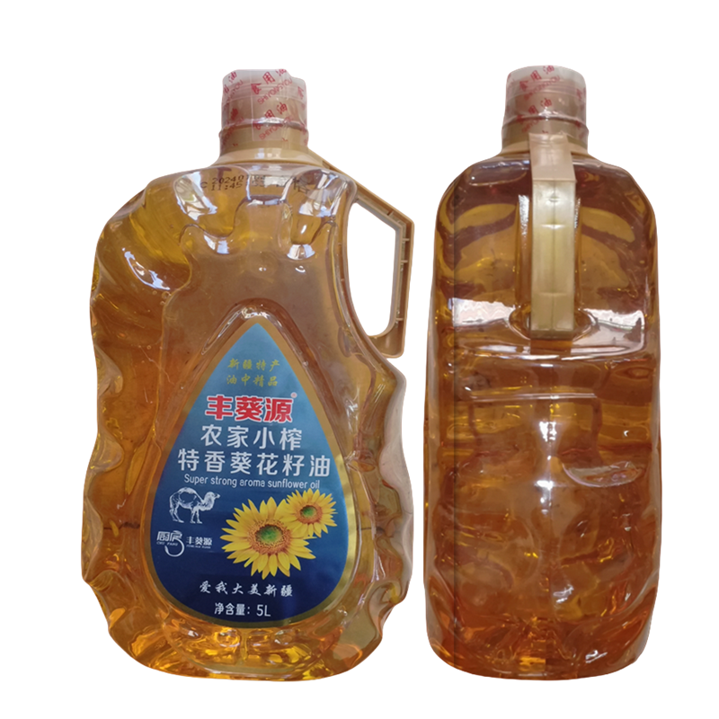 新疆小榨葵花籽油5升传统植物压榨油炒菜清香家用油批发