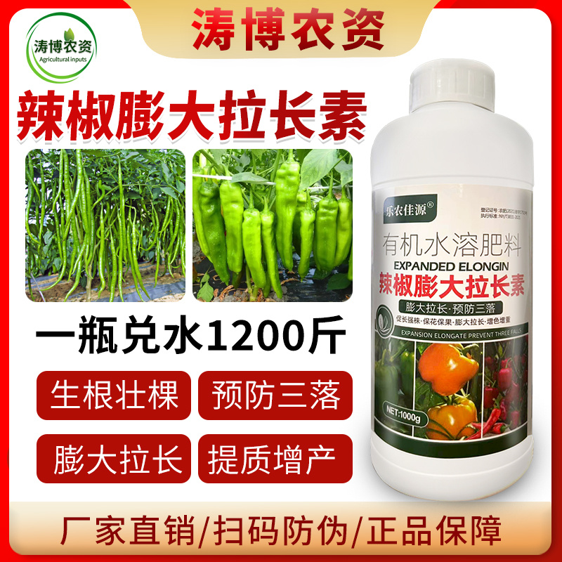 辣椒膨大叶面肥膨大三不落拉长直抗病高产保花保果上色辣椒专
