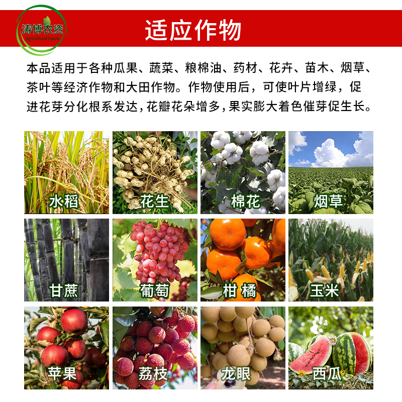细胞分裂素叶面肥保花保果花芽分化膨果增甜果树芒果苹果柑橘