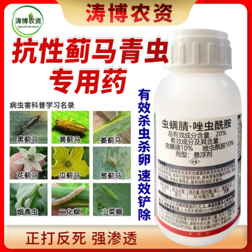 青虫蓟马药杀虫剂虫螨腈唑虫酰胺豆角豇豆茄子蔬菜抗性蓟