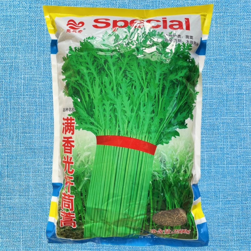 满香光杆茼蒿种子5斤原装茎淡绿叶色浓绿叶小而薄