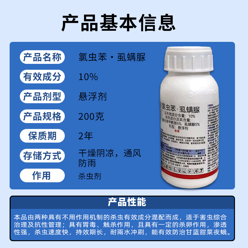 10%氯虫苯虱螨脲农药专治甘蓝甜菜夜蛾正品杀虫剂