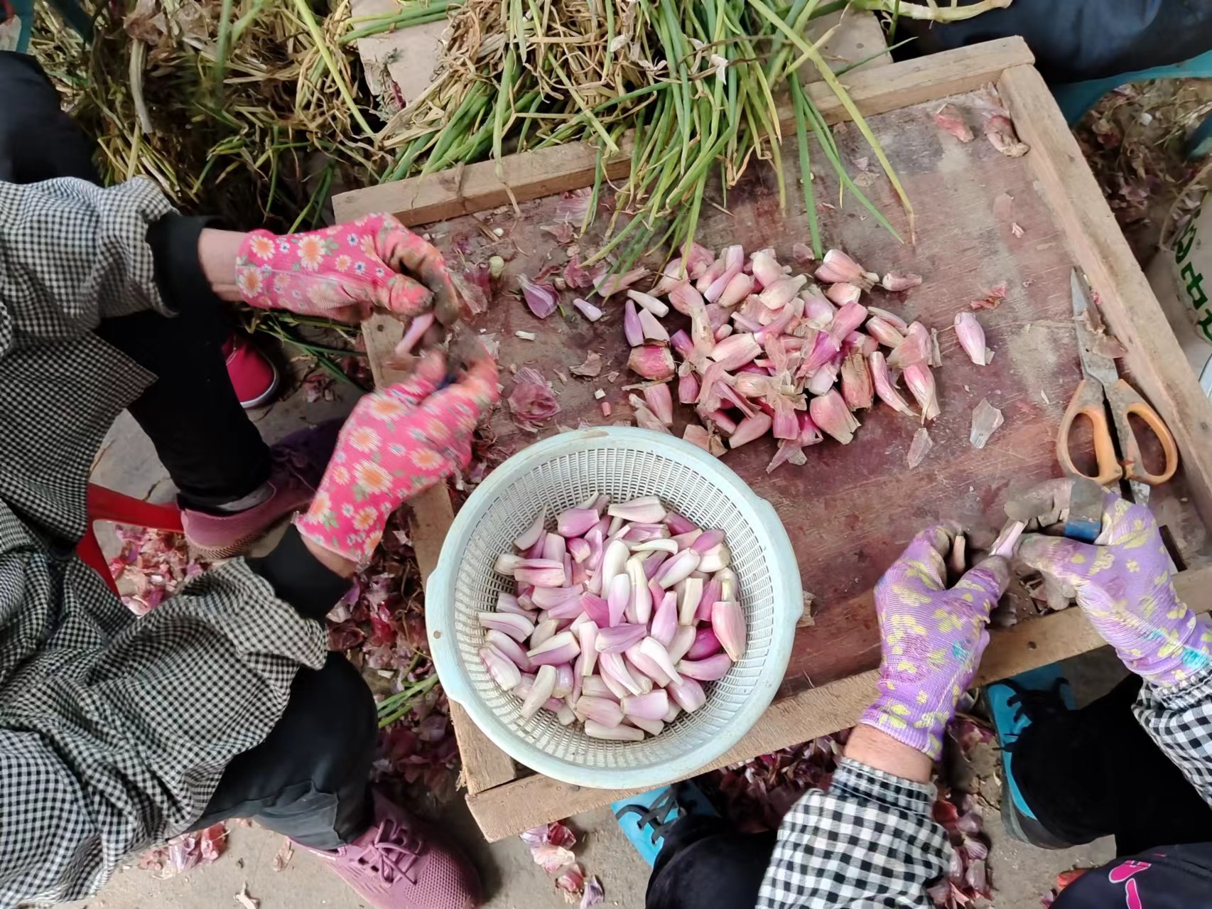 毛芋头去皮过程