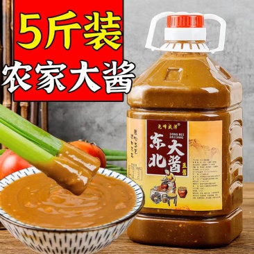 东北大酱尧峰盛泽农家黄豆酱笨大酱5斤桶装