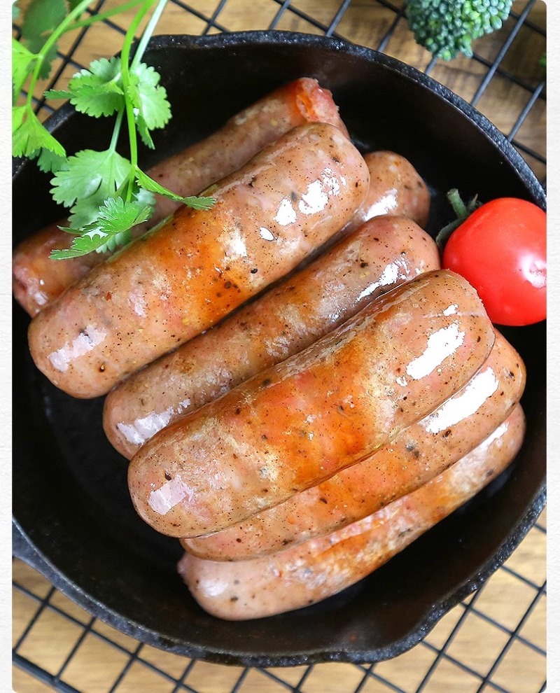 环惠客纯肉肠清真地道烤肠热狗台湾风味肉肠黑胡椒原味香肠
