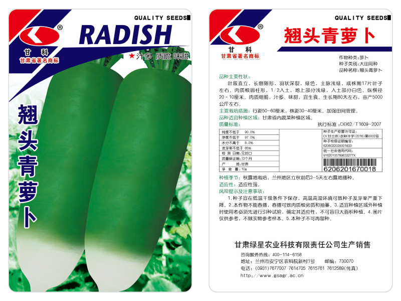 翘头青萝卜种子