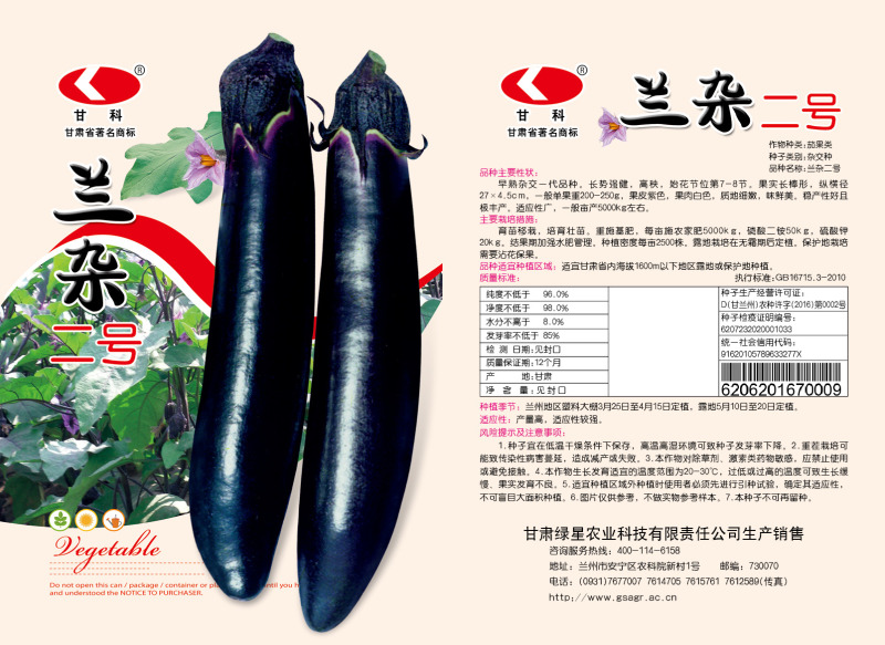 兰杂二号茄子种子
