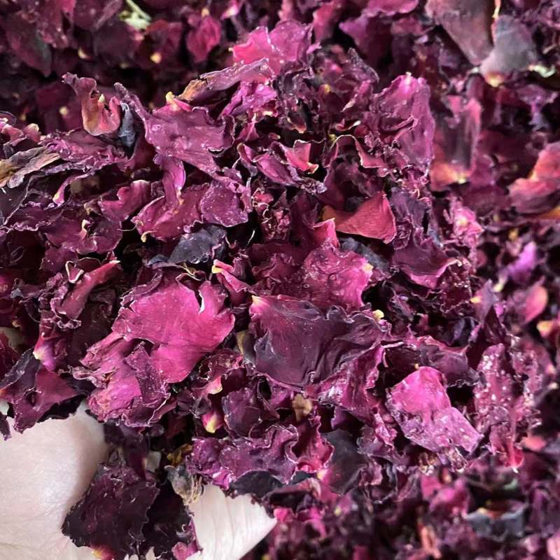 云南新货食用墨红玫瑰花茶滇红玫瑰金边花冠花瓣墨红玫瑰现货