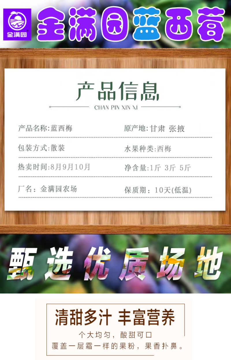 甘肃金满园精品现摘西梅