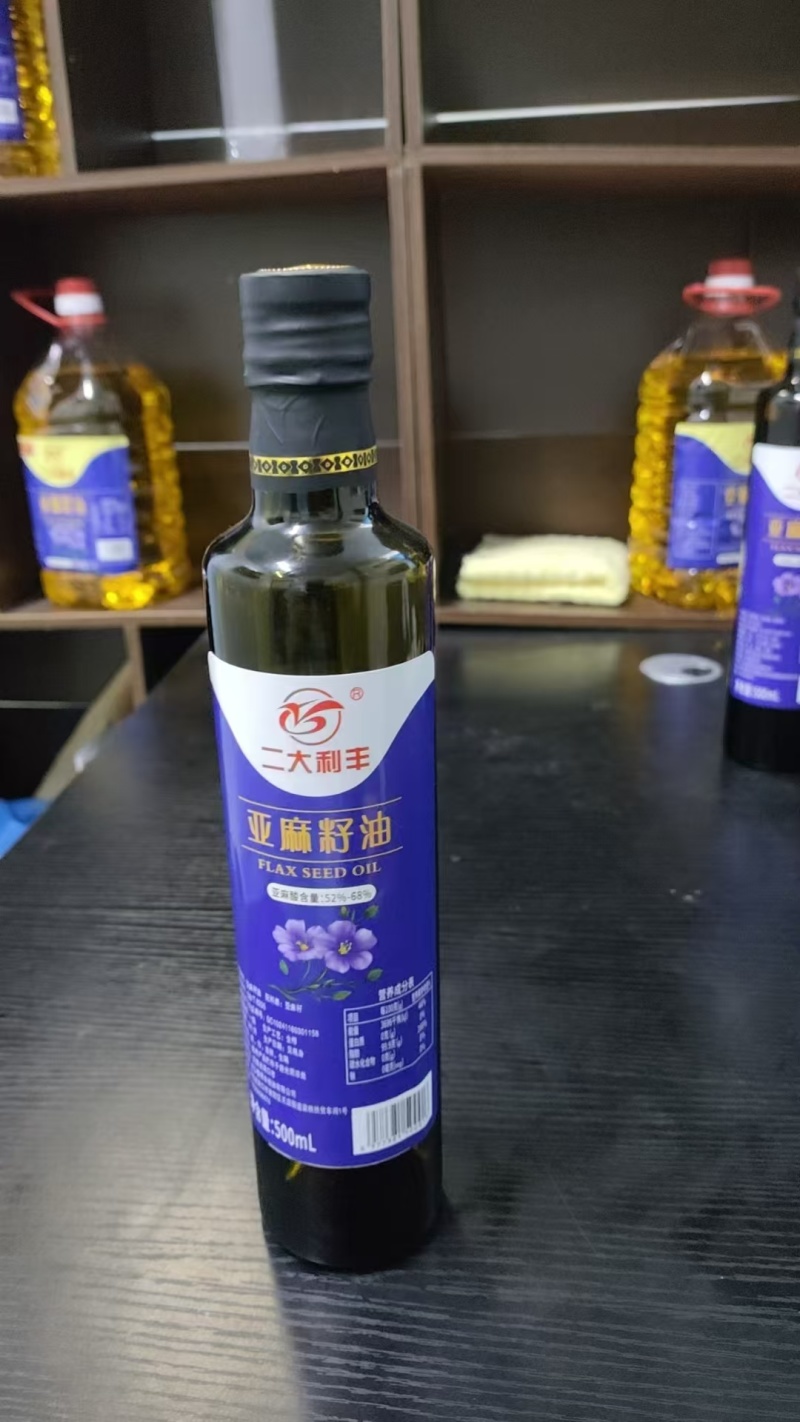 高端亚麻籽油，有检测报告，自己加工，资质齐全品质放心