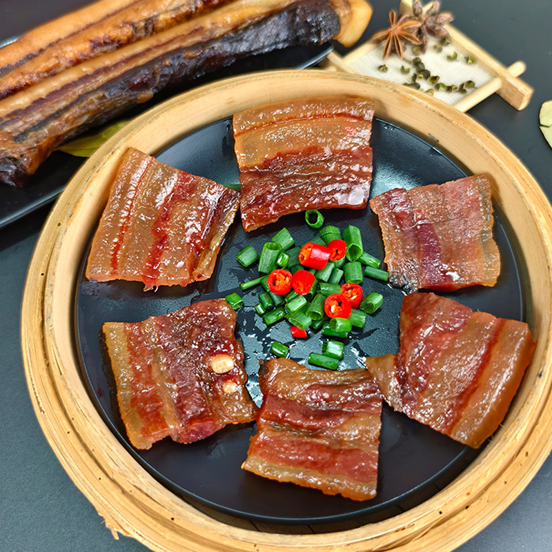广式腊肉肥瘦相间咸甜口味酒香五花餐饮煲仔饭五花肥瘦相间