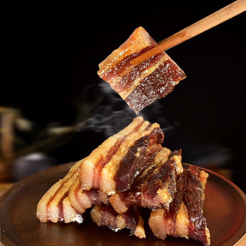 广式腊肉肥瘦相间咸甜口味酒香五花餐饮煲仔饭五花肥瘦相间