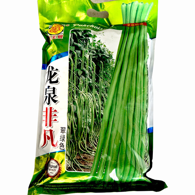 长豆角种子龙泉非凡翠绿豆角种籽叶片小叶豇豆顺直美观基地