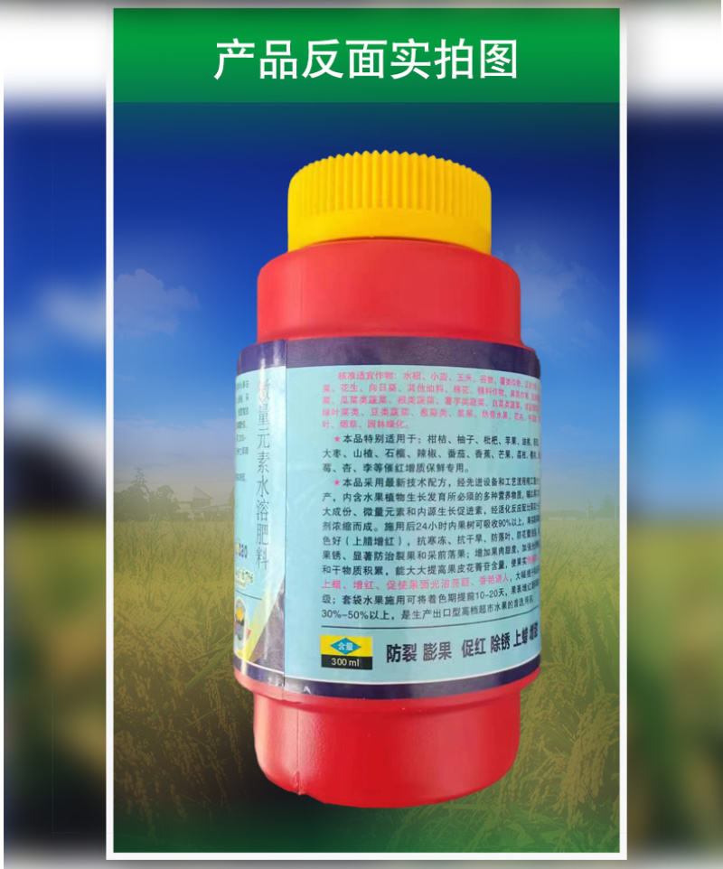 红又亮催红剂苹果葡萄草莓枣辣椒芒果专用增红微量元素水溶肥