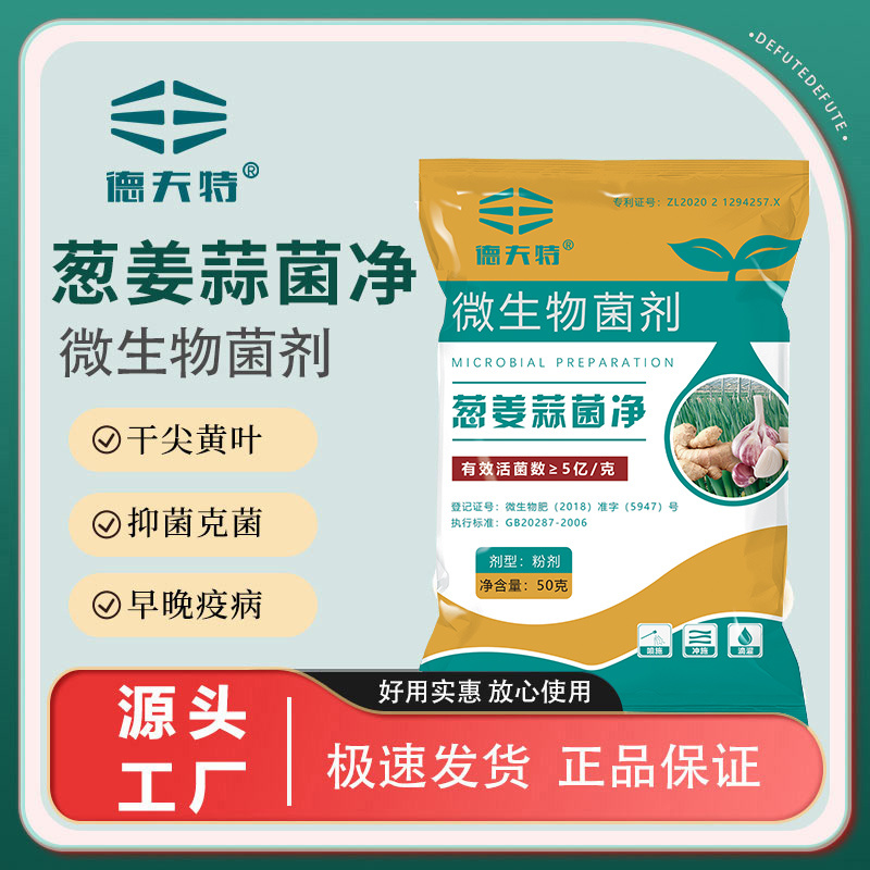 德夫特葱姜蒜菌净大葱小葱大蒜干尖黄叶疫炭疽枯萎锈病微生物