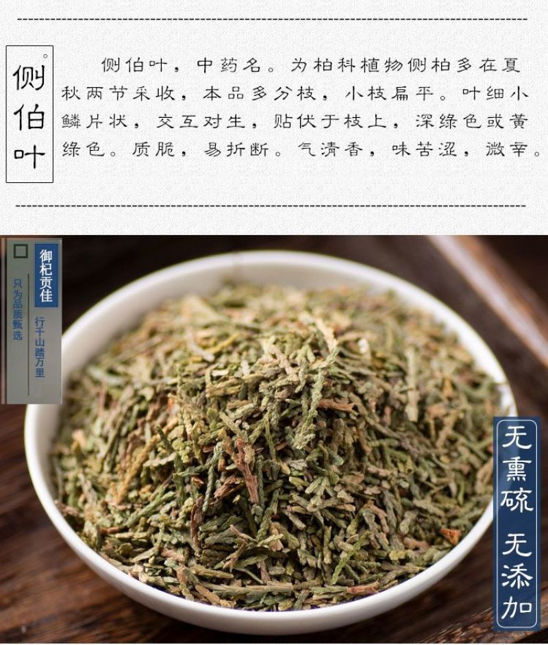 侧柏叶新鲜干柏树叶扁柏叶侧柏叶生发颗粒免煮中药材干叶脱发
