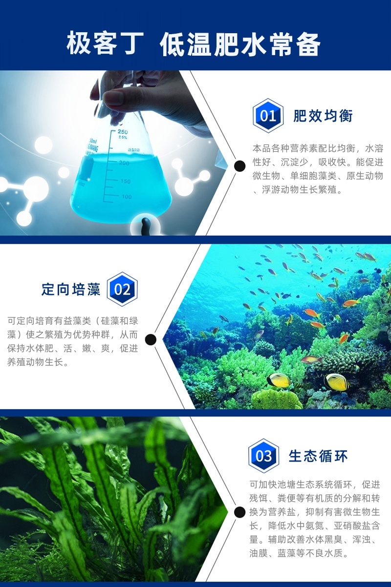 极客丁有机速溶肥肥水快肥效久低温肥水鱼塘肥水调水
