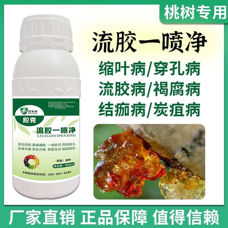 正品流胶一喷净果树花椒桃树流胶病专用真菌细菌溶解剂微生物