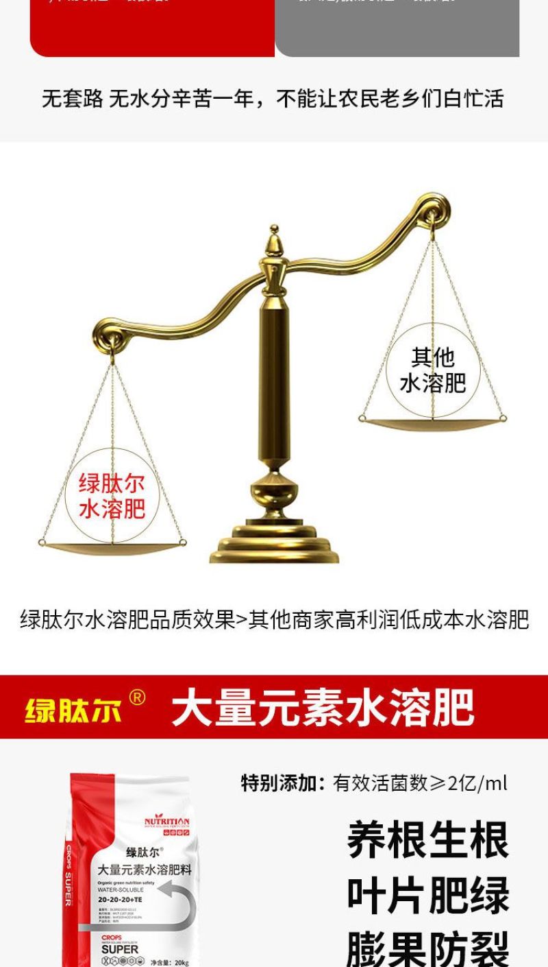 大量元素水溶肥料高钾氮磷平衡果树蔬菜花卉专用化肥正品复合
