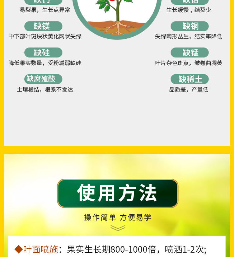 大果壹圈促细胞分裂防裂果膨大果实提糖增甜着色促红叶面肥