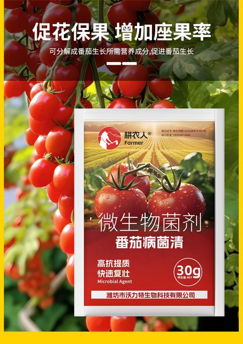 番茄病菌清复合微生物菌剂番茄辣椒黄瓜蔬菜专用叶面肥料