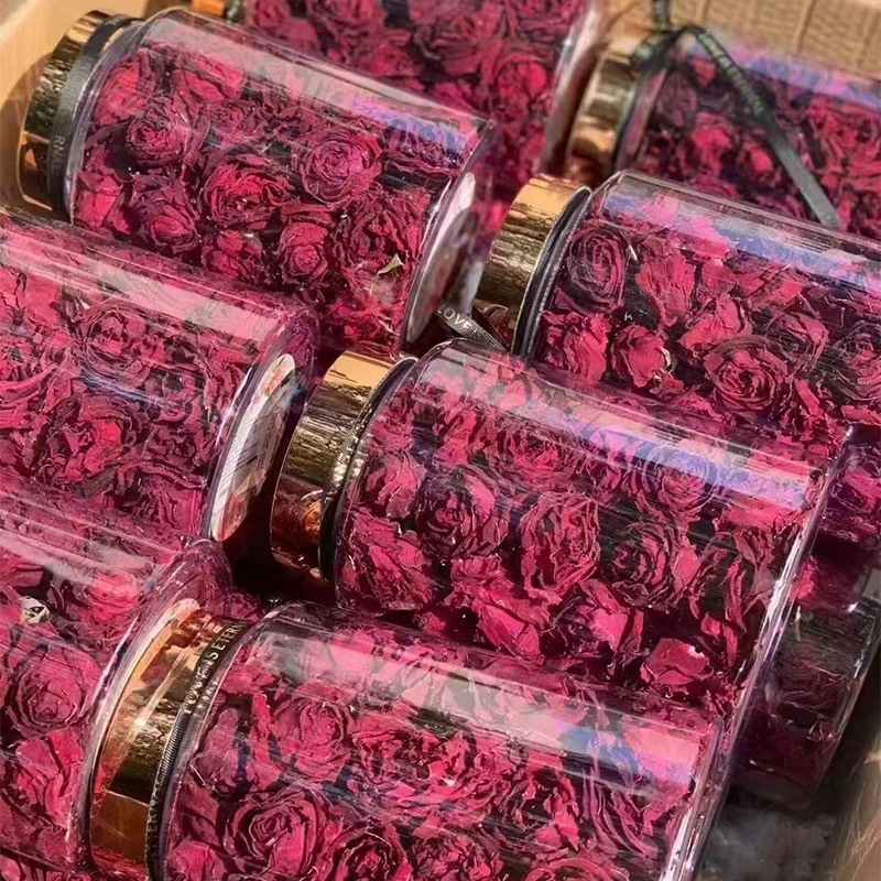 云南墨红玫瑰花冠冻干花烤干花微波干无疏大朵可食用花玫瑰水