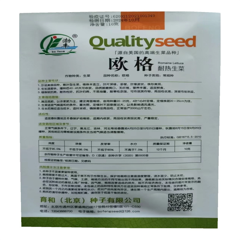 欧格生菜种子深绿散叶速生种子美国引种耐热生菜种子多皱
