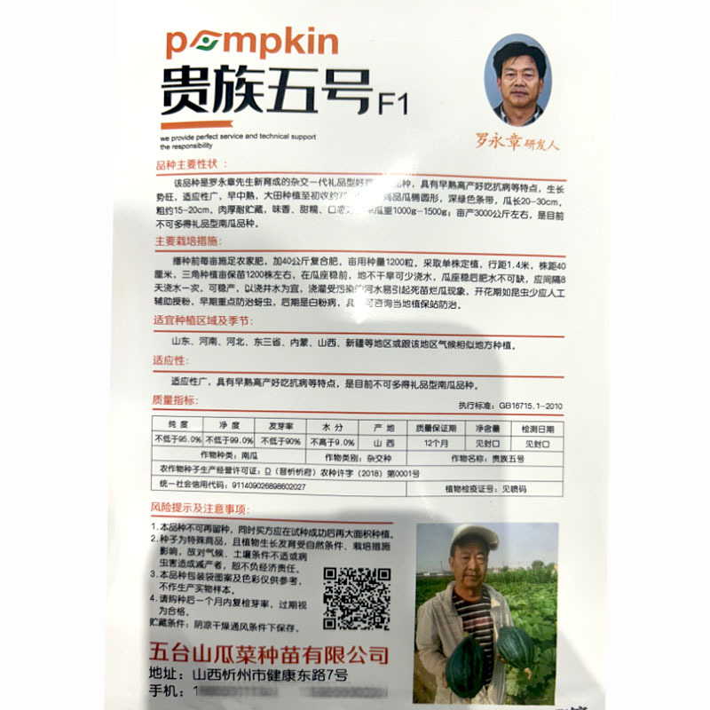 贵族五号南瓜种子早中熟香甜肉厚丑瓜基地品种