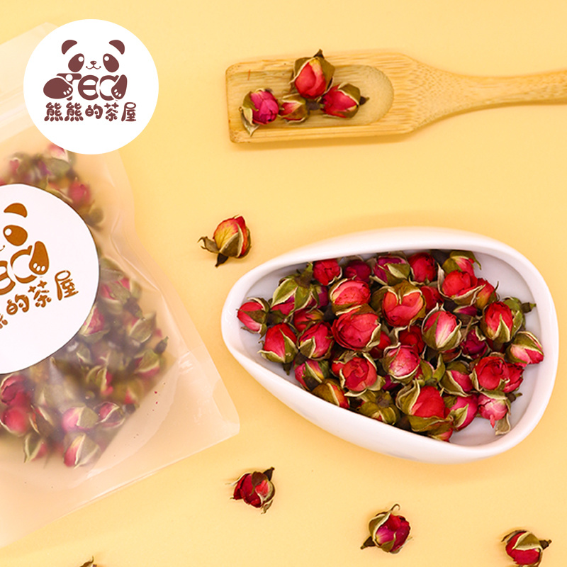 熊熊的茶屋云南金边玫瑰花茶正品旗舰店无硫袋装花蕾干花