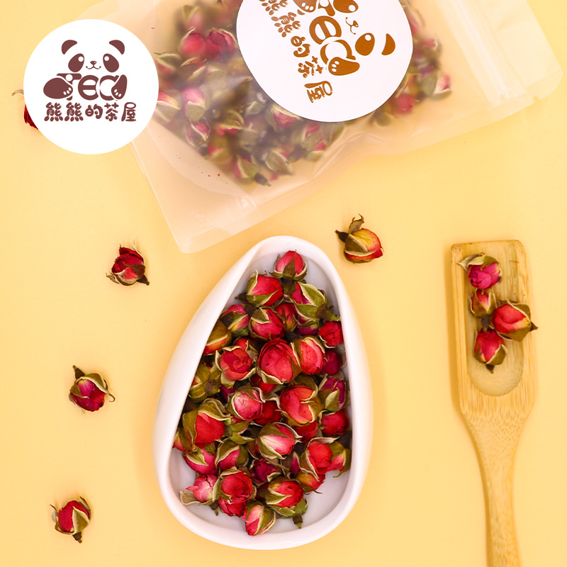 熊熊的茶屋云南金边玫瑰花茶正品旗舰店无硫袋装花蕾干花