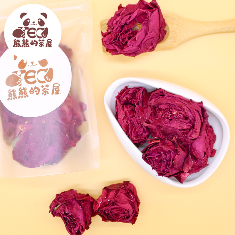 熊熊的茶屋云南墨红玫瑰花茶泡茶泡水喝正品非冻干大朵花冠茶