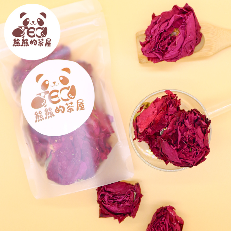 熊熊的茶屋云南墨红玫瑰花茶泡茶泡水喝正品非冻干大朵花冠茶