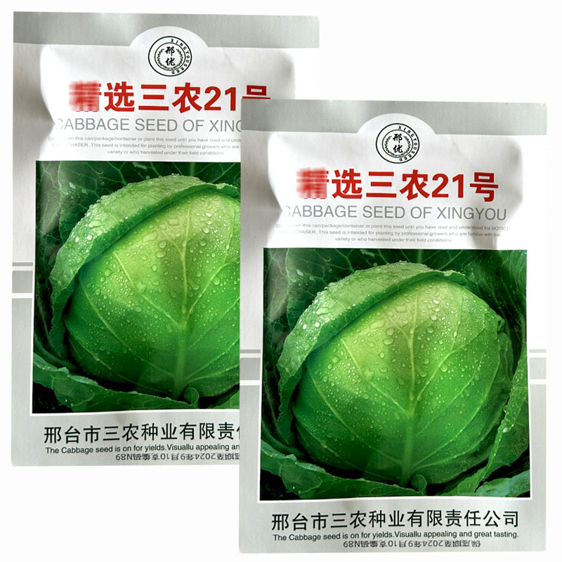 三农21号圆球甘蓝种子手撕包菜杂交品种甜脆抗病卷心菜春秋