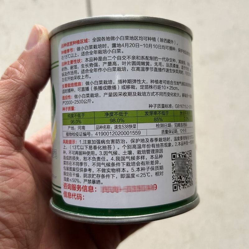 四季快菜种子速生538耐寒耐热小白菜黄心20天上市