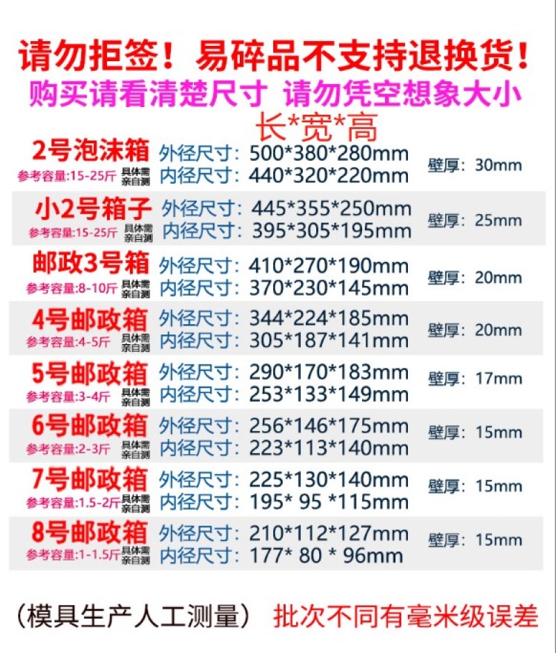 邮政泡沫箱容量足质量高厂家直销一件也是批发