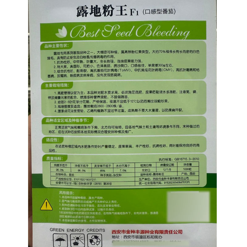 露地粉王番茄种子高秧粉红果口感型西红柿种子质沙爽口