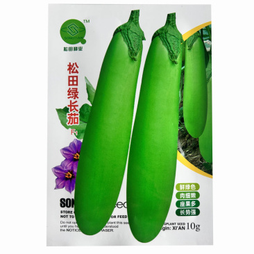 松田绿长茄种子长棒型皮薄质嫩杂交高产青皮茄籽春秋播