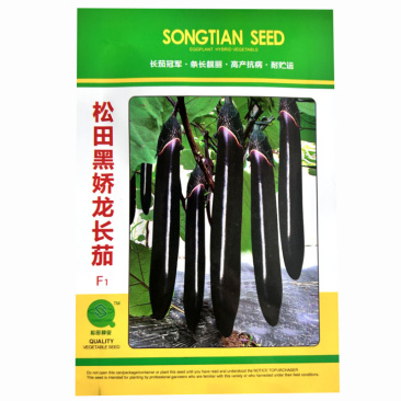 松田黑娇龙长茄种子早熟春秋黑油亮茄子种籽抗病蔬菜茄耐贮运