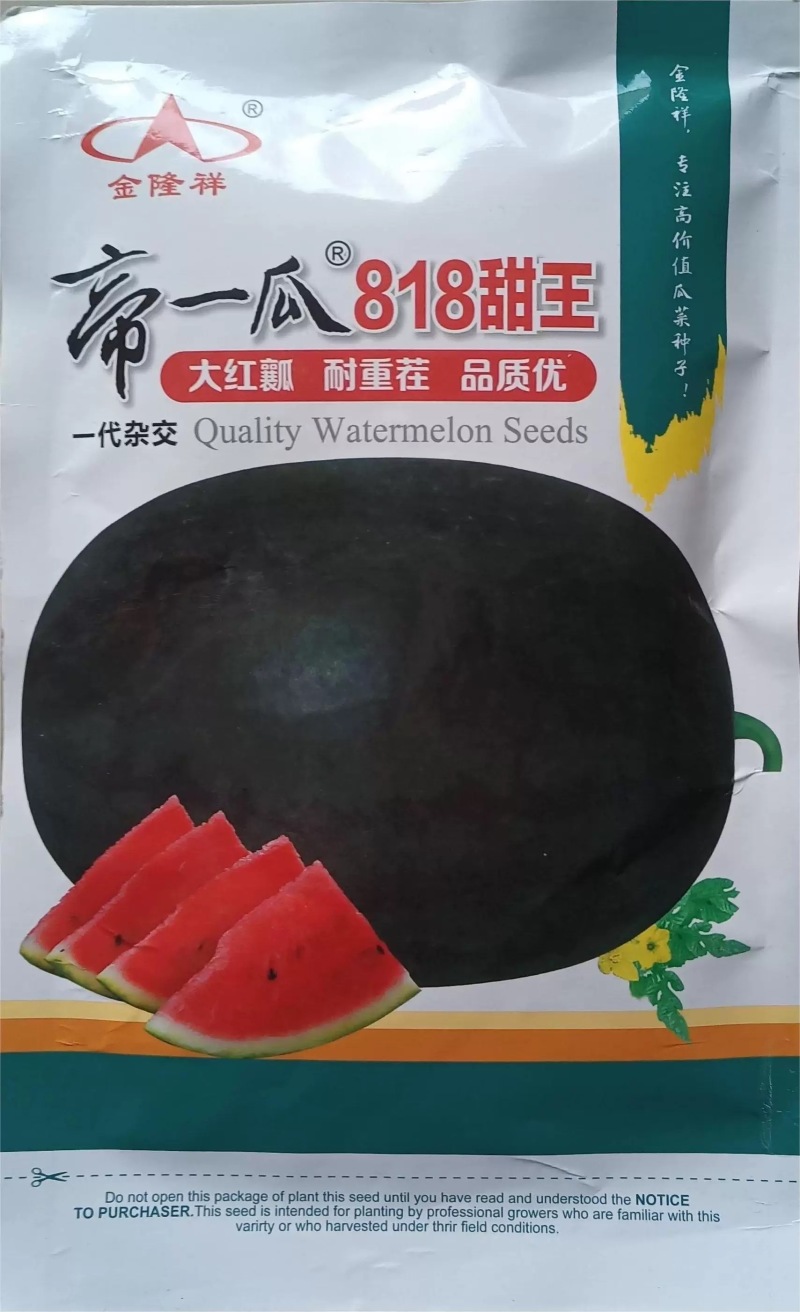 满口糖大果甜王西瓜种子耐重茬大红瓤皮薄而韧