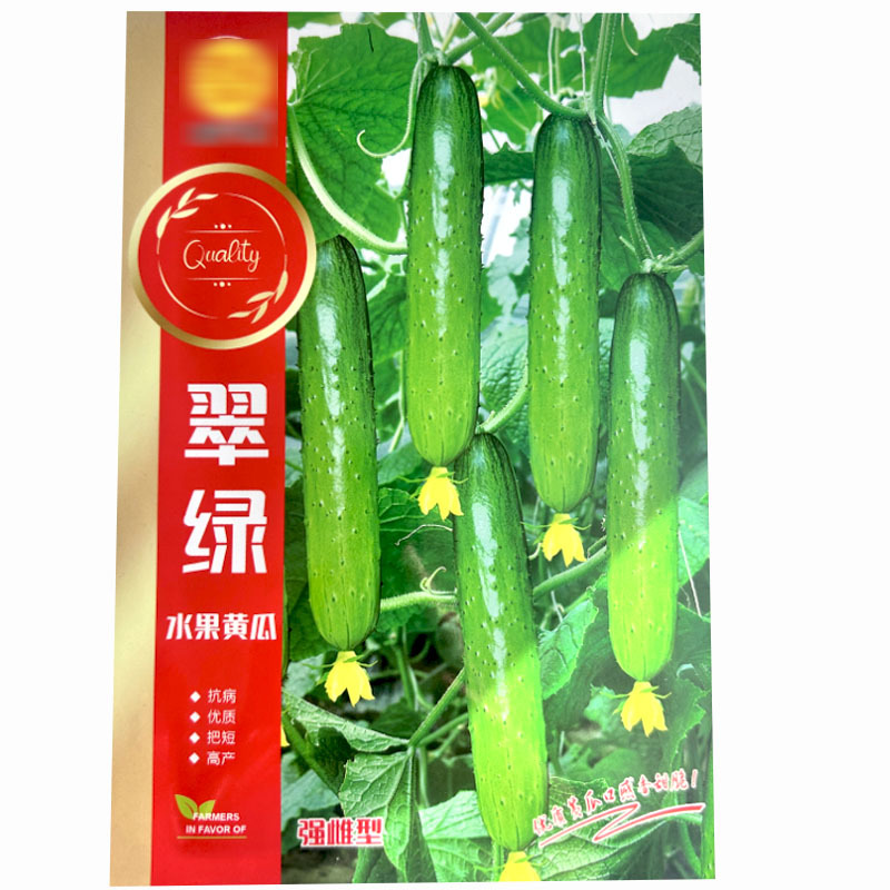 翠绿水果黄瓜种子一节一瓜早熟亮度高基地品种