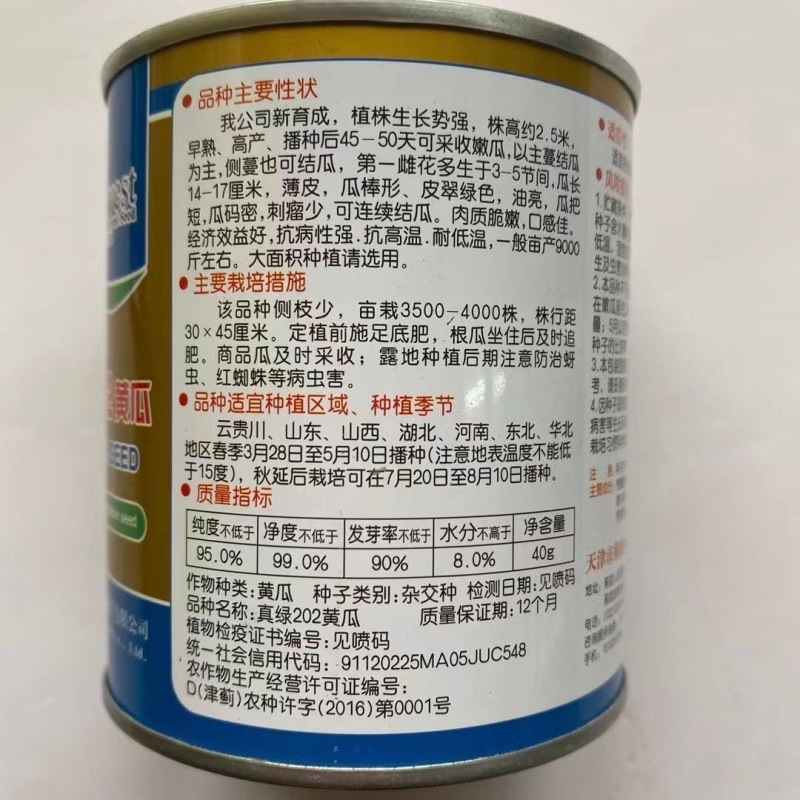 真绿2022黄瓜种子旱黄瓜种子翠绿油肉质脆嫩