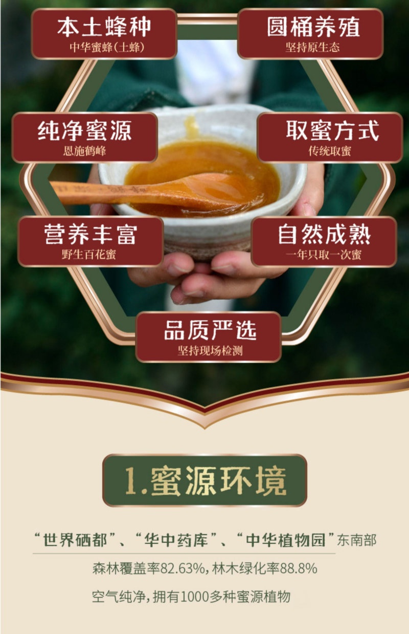 湖北恩施土蜂蜜集秀250g/瓶农家自产木桶自然百花结晶蜜