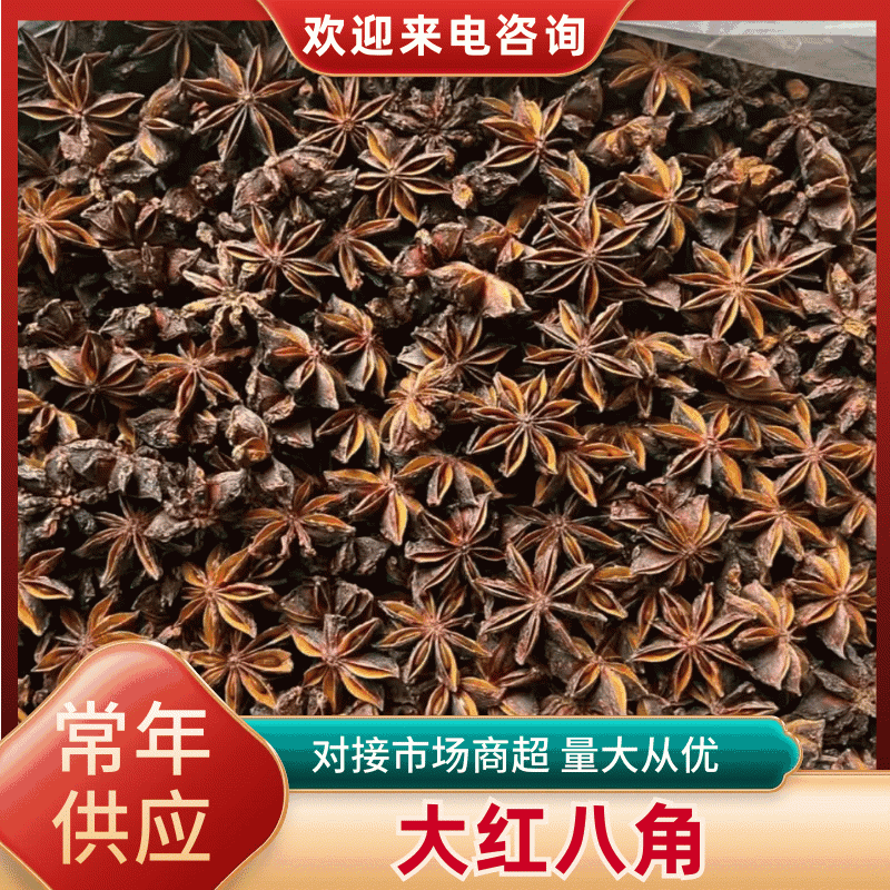 广西大红八角水烫.无硫.个头大颜色大红.无碎办
