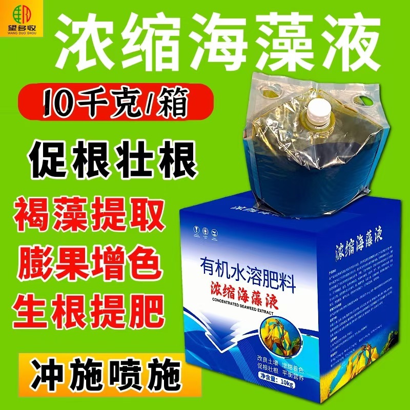 浓缩海藻液冲施肥低温生根壮苗防病抗重茬水溶肥