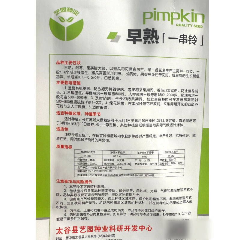 早熟一串铃南瓜种子一串铃西葫芦种子耐寒嫩瓜高圆球形