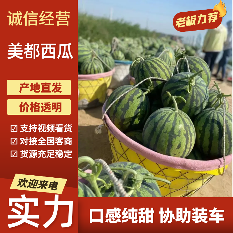 [美都西瓜批发]云南西双版纳勐海县西瓜 2.00元/斤云南美都西 _ 一亩田