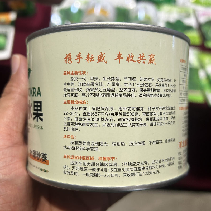 油绿水果秋葵种子鲜绿脆嫩早熟高产耐热商品性春夏播
