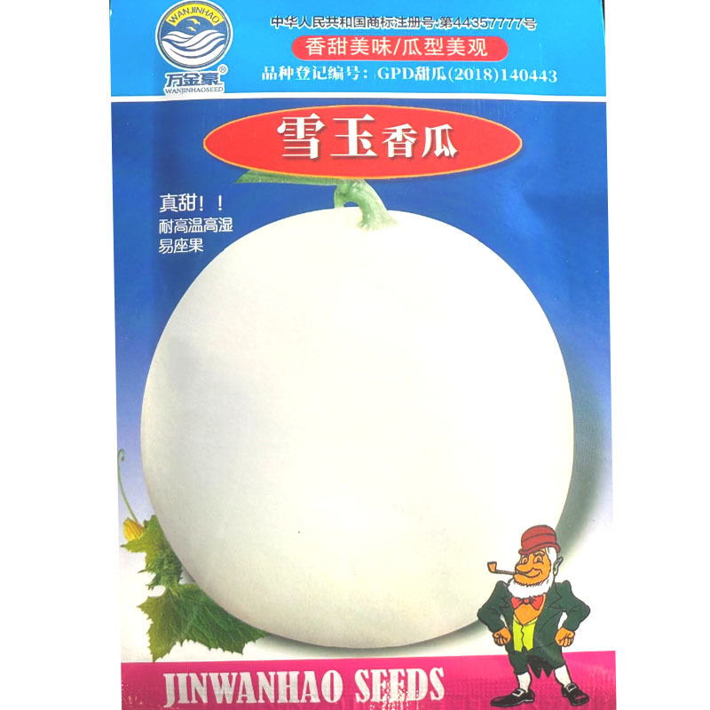 雪玉香瓜种子甜瓜种子耐高温高湿白皮白肉香甜美味